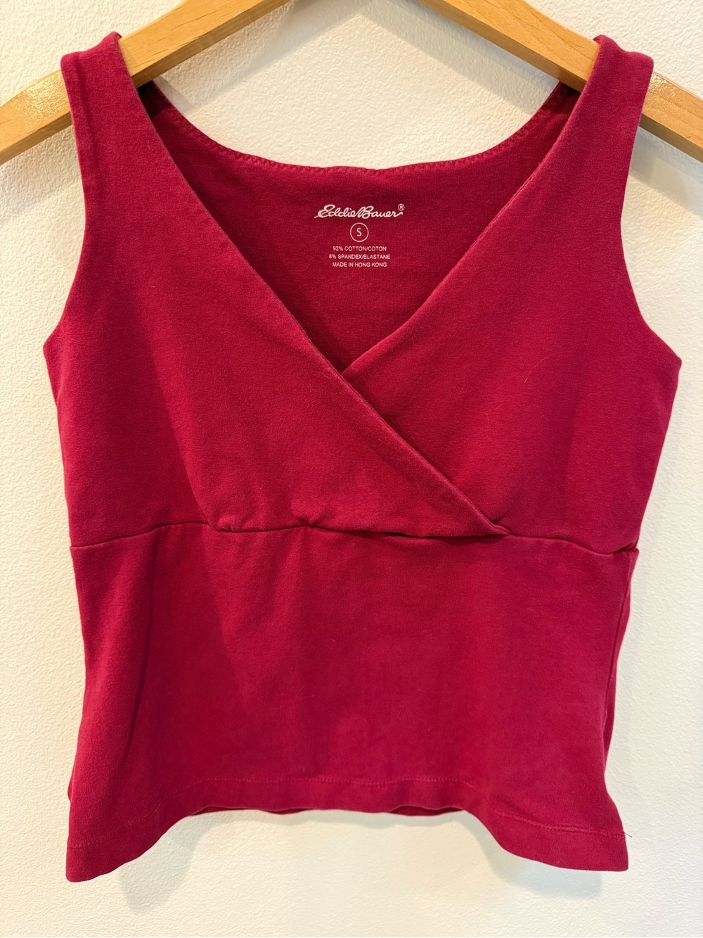 Eddie Bauer Sleeveless Wrap-Front Tank in Deep Berry